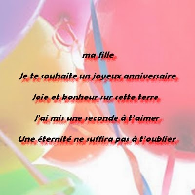texte pour carte anniversaire a sa fille